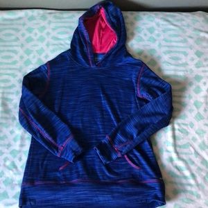 Blue and pink athletic hoodie